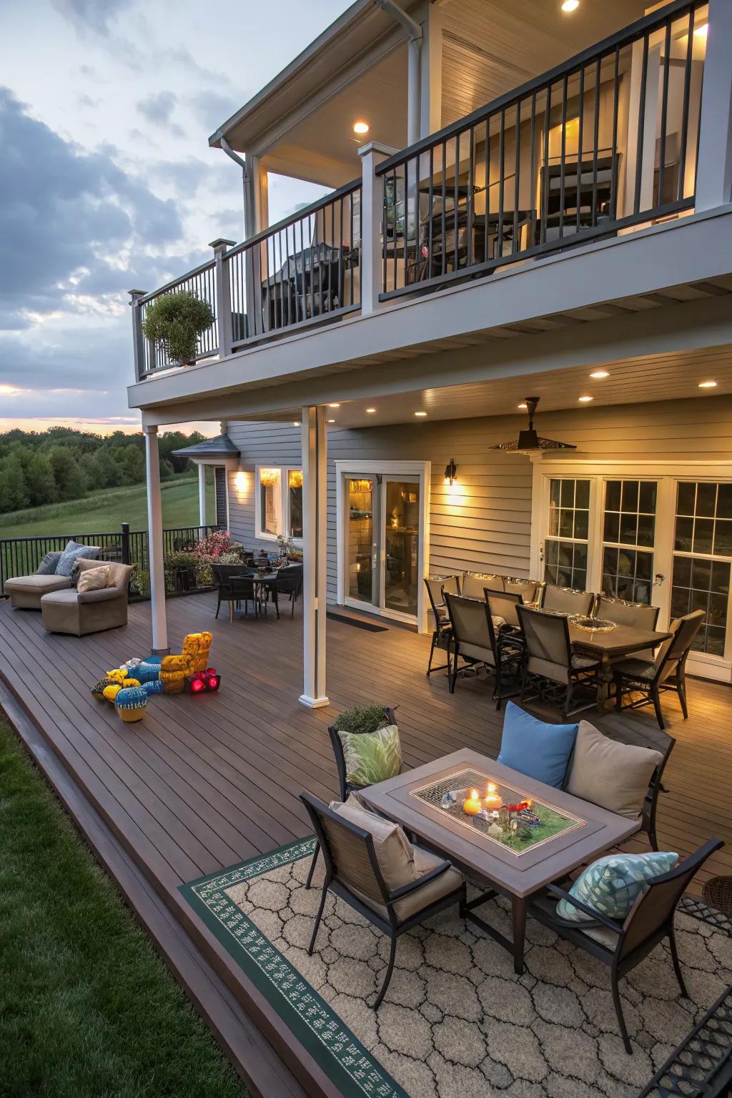 Distinct zones make your deck versatile and functional.