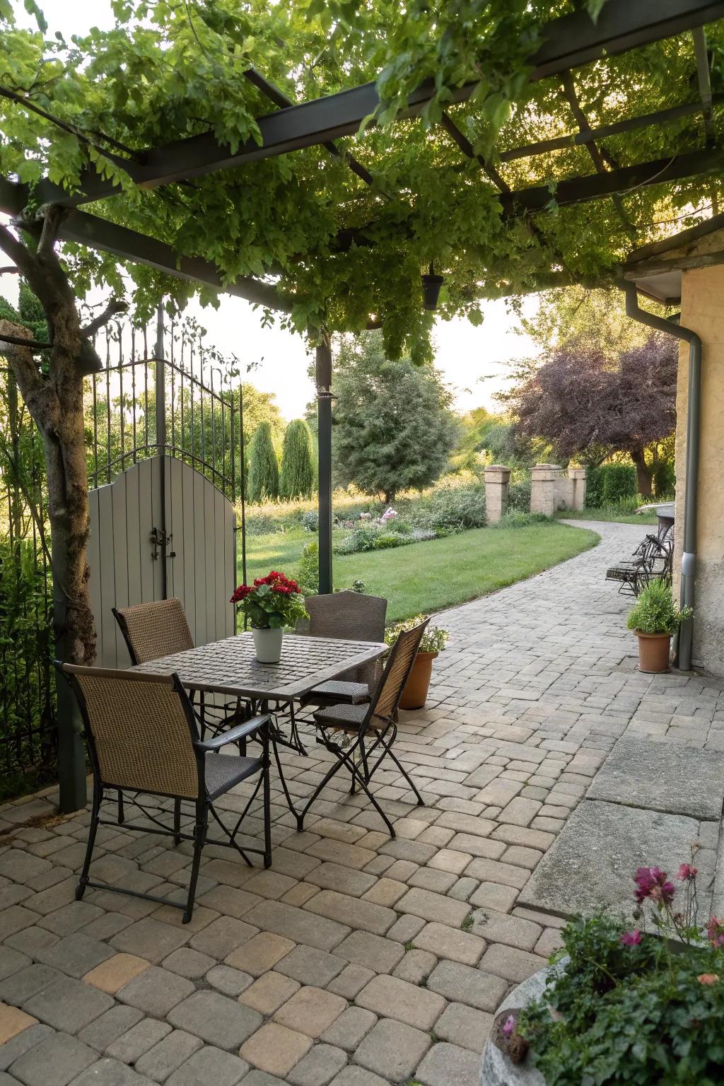 Dining on slabs enhances the alfresco experience.