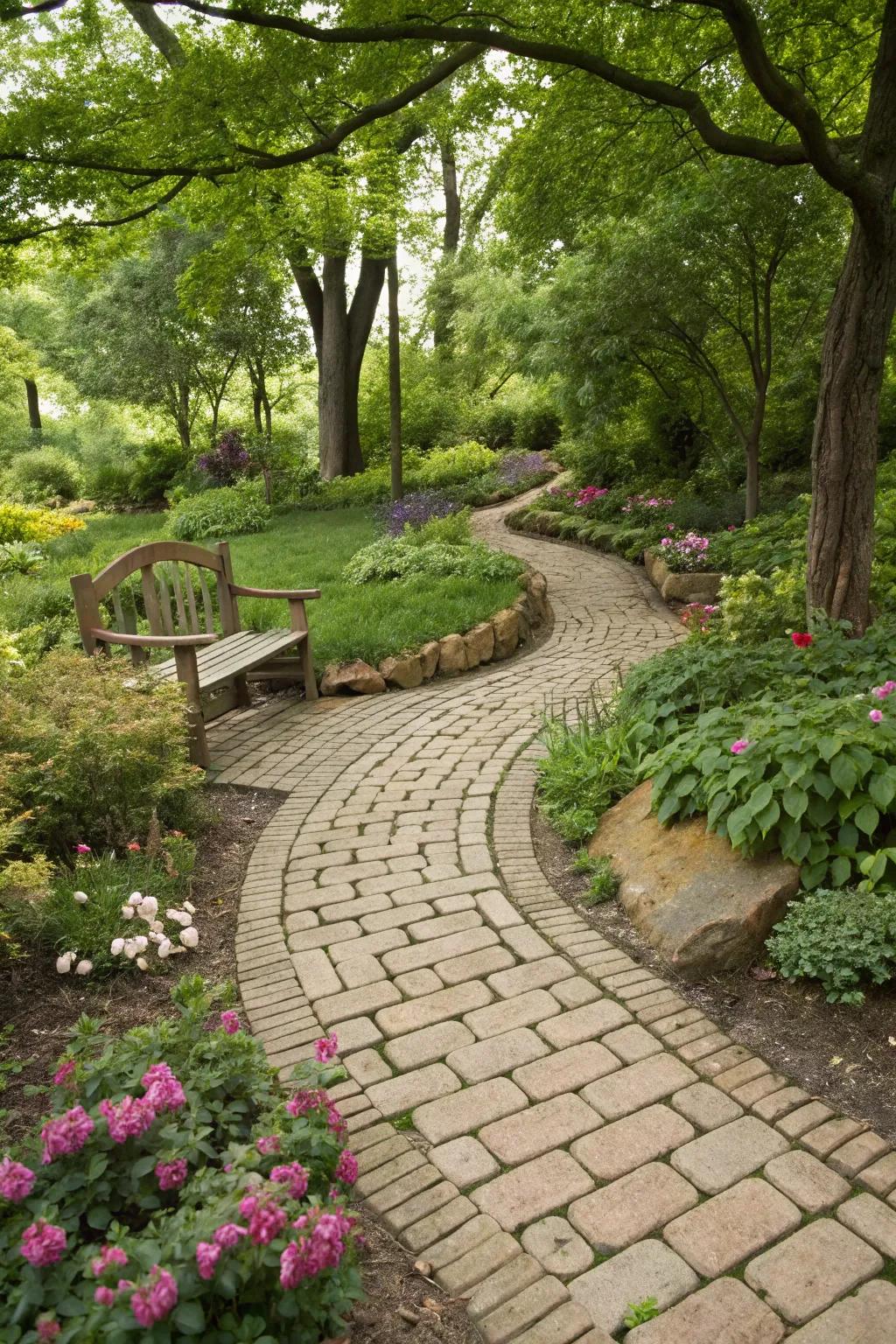 Eco-friendly pavers blend with nature and reduce water runoff.