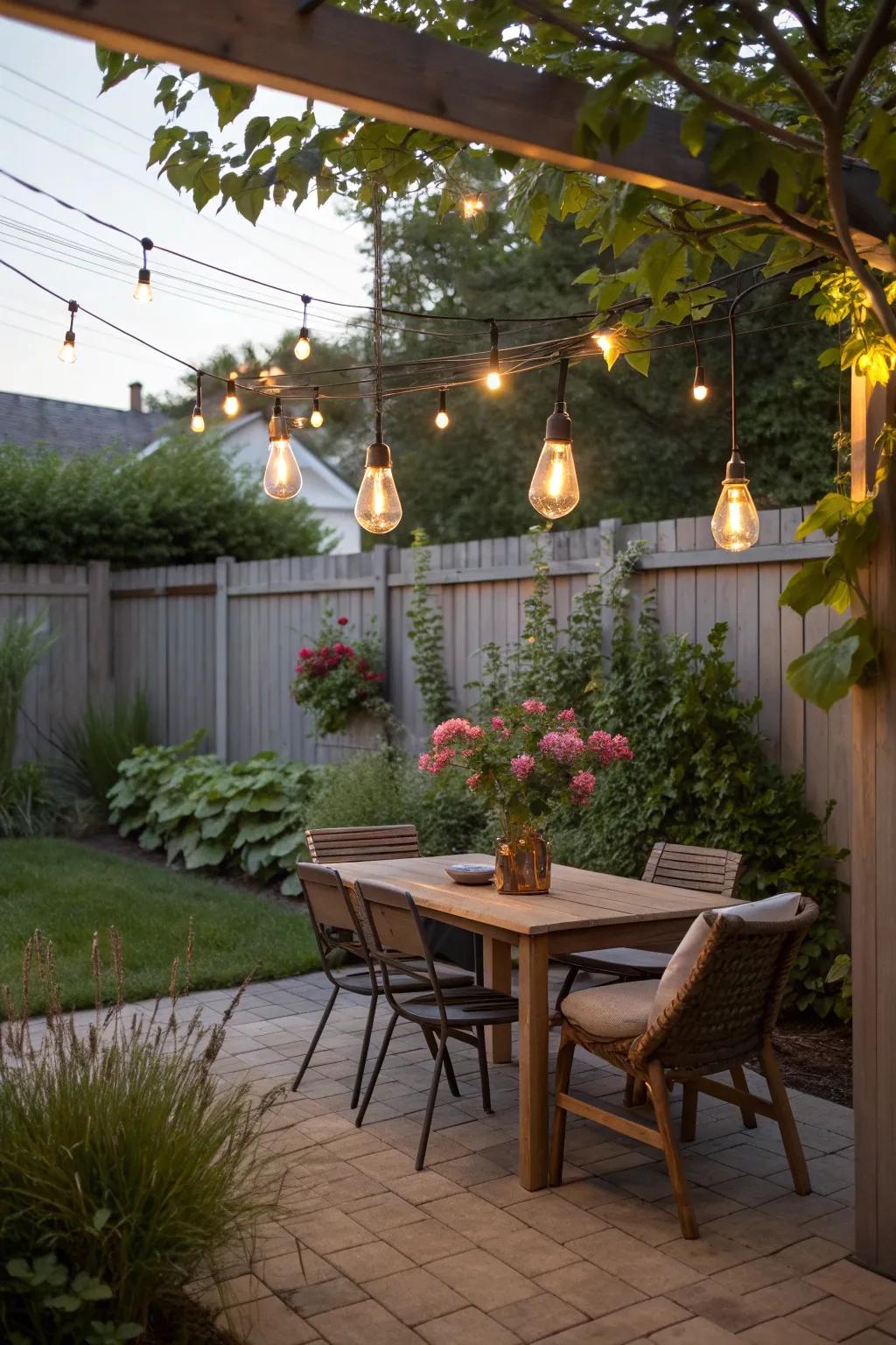 Pendant lights provide a chic and contemporary lighting solution for patios.