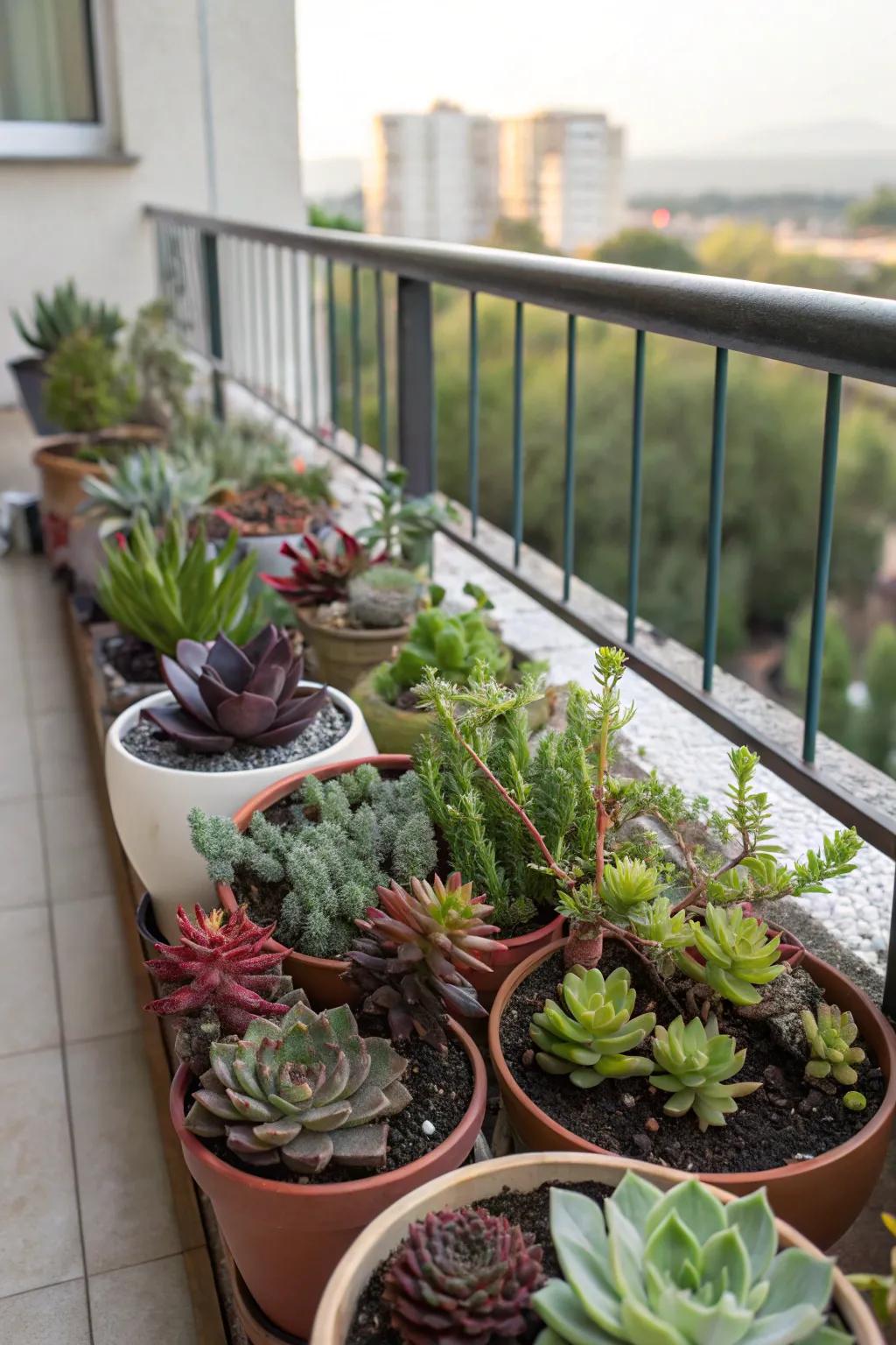 A stunning array of succulents in different shapes and colors.