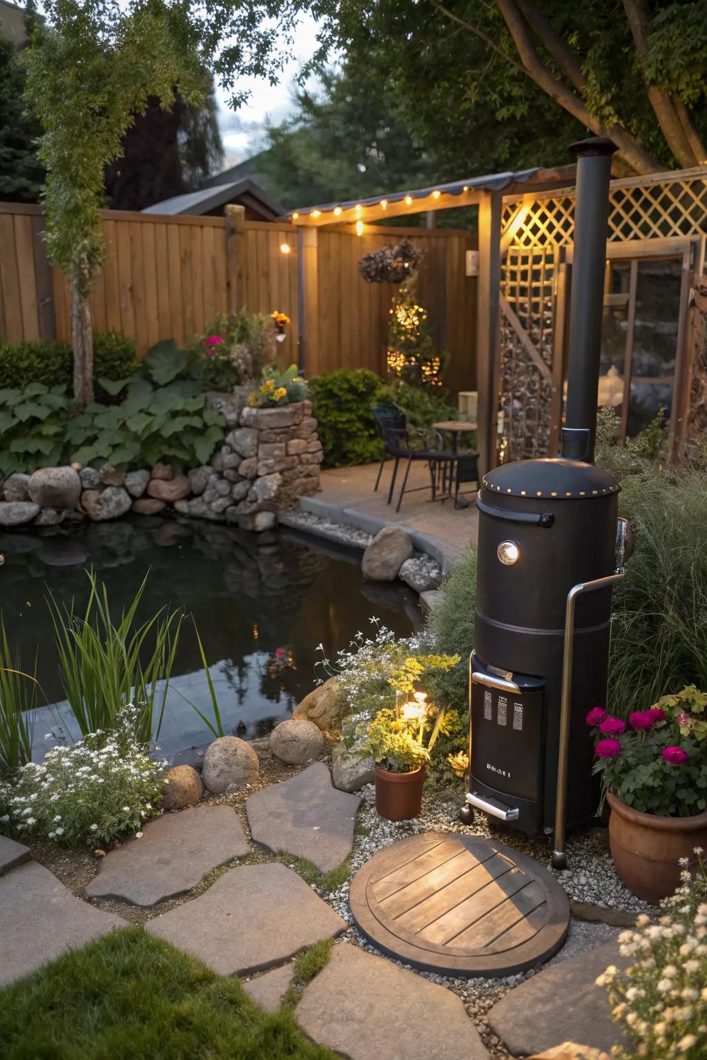 Cold smoker setup for delicate, smoked delicacies.