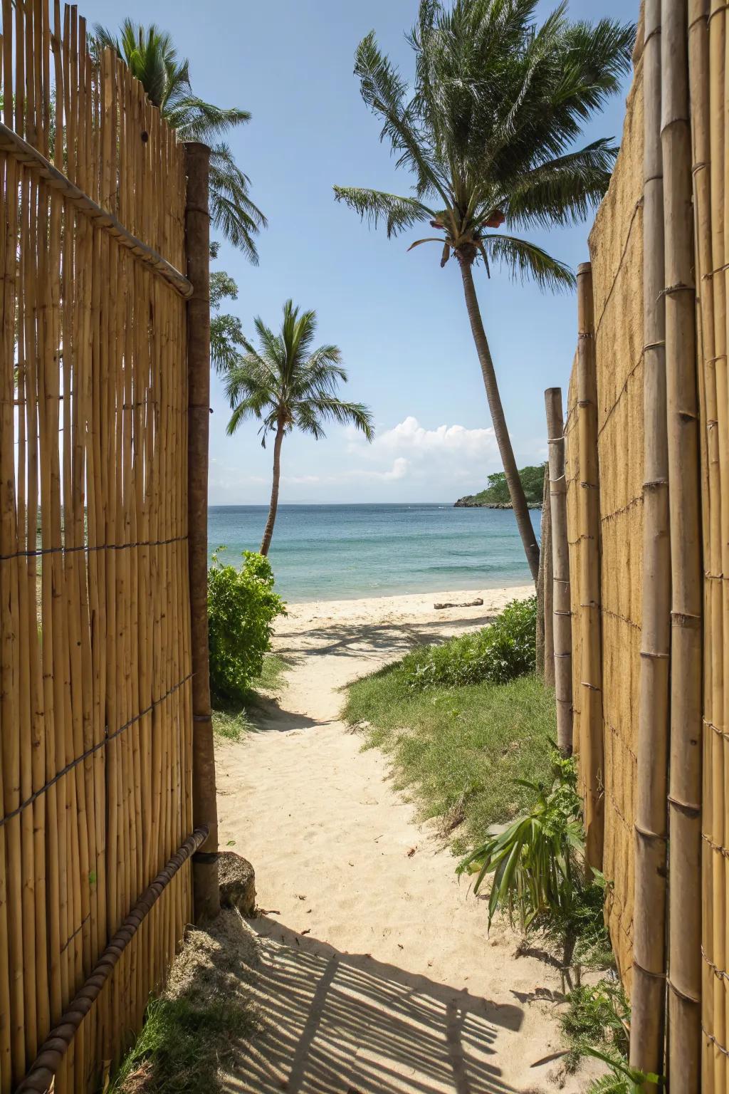 Bamboo fences bring a touch of the tropics to your beach home.