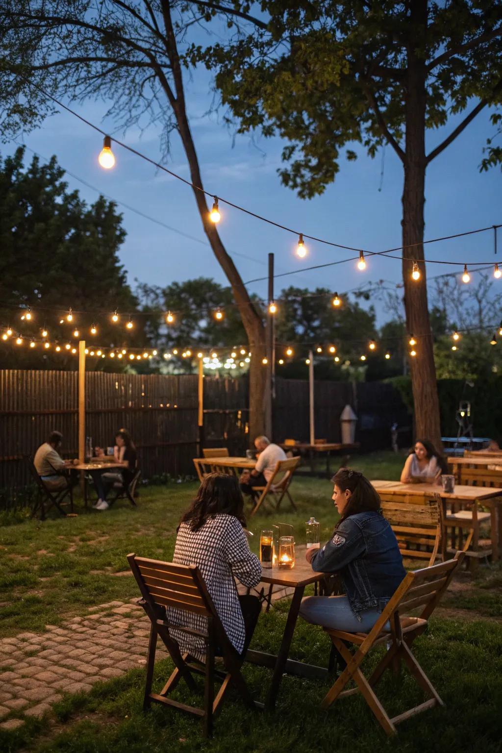 Mood lighting sets the tone for relaxed evenings.