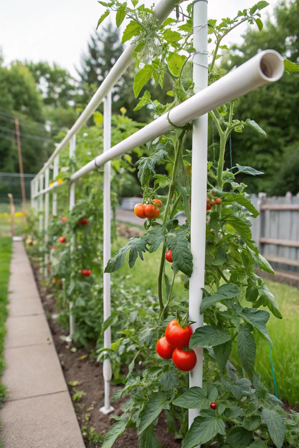 Create a flexible support system with a DIY PVC pipe trellis.