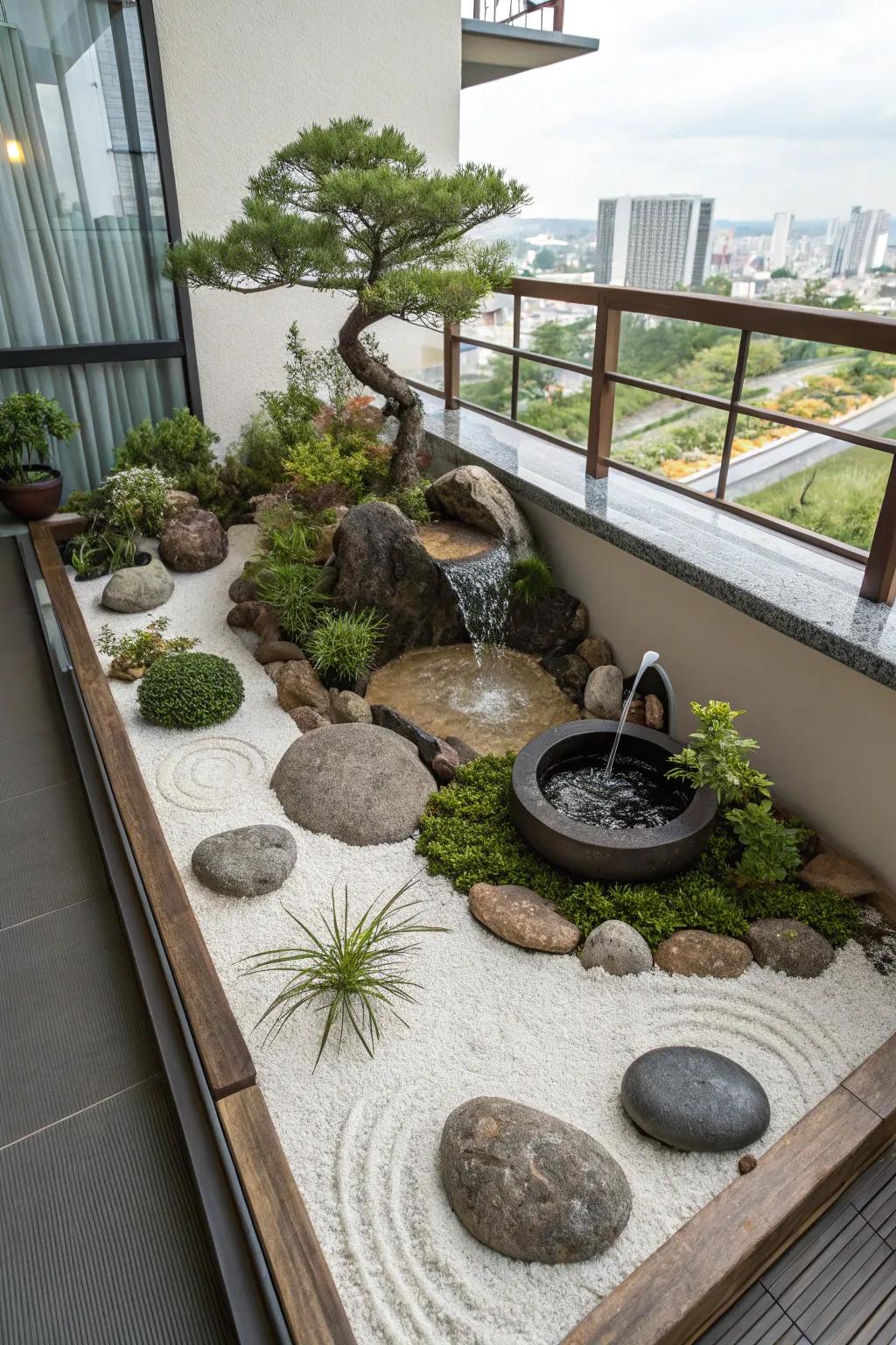 Find peace with a Zen-inspired corner on your balcony.