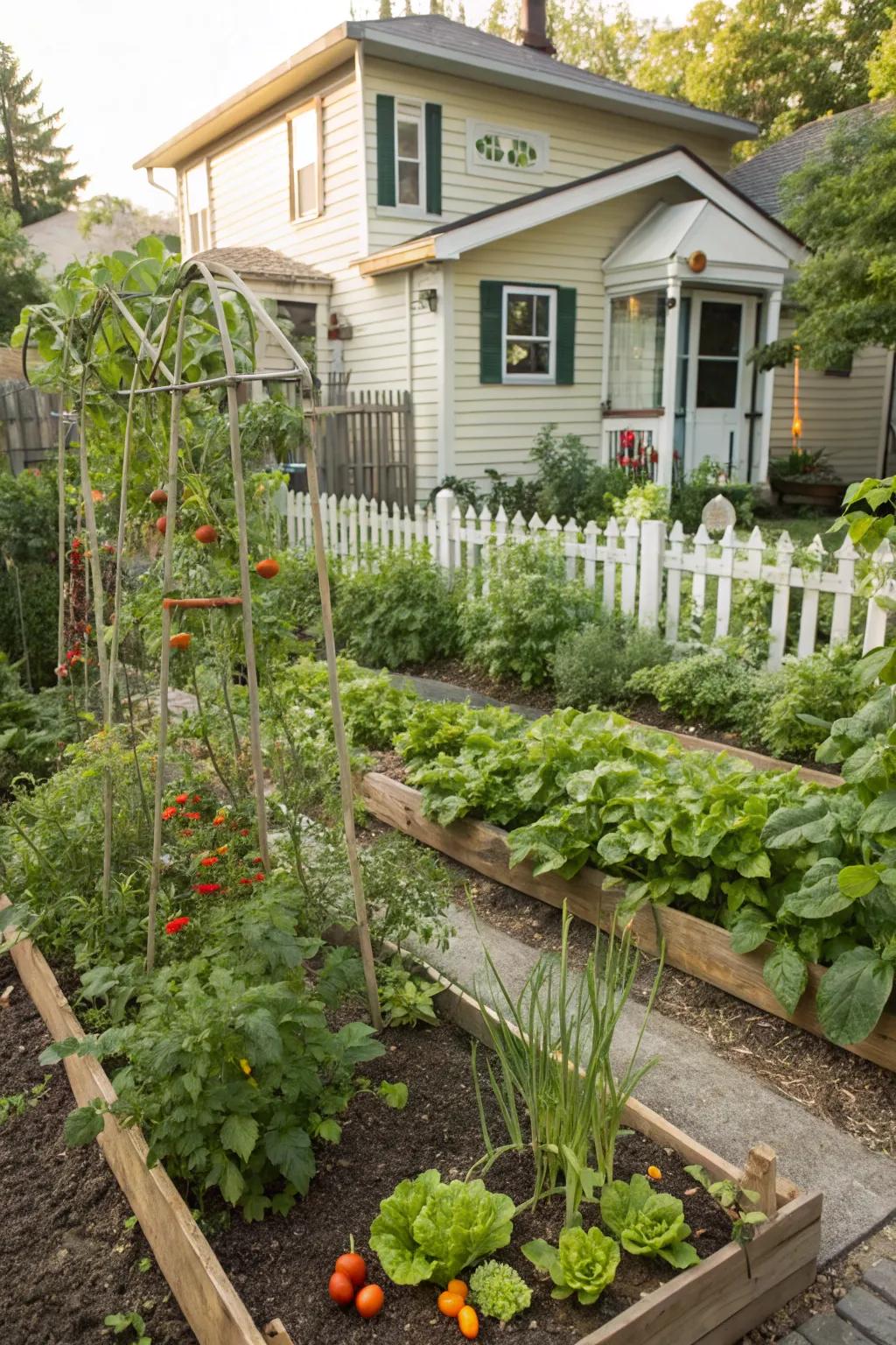 A vegetable patch that combines beauty with functionality.