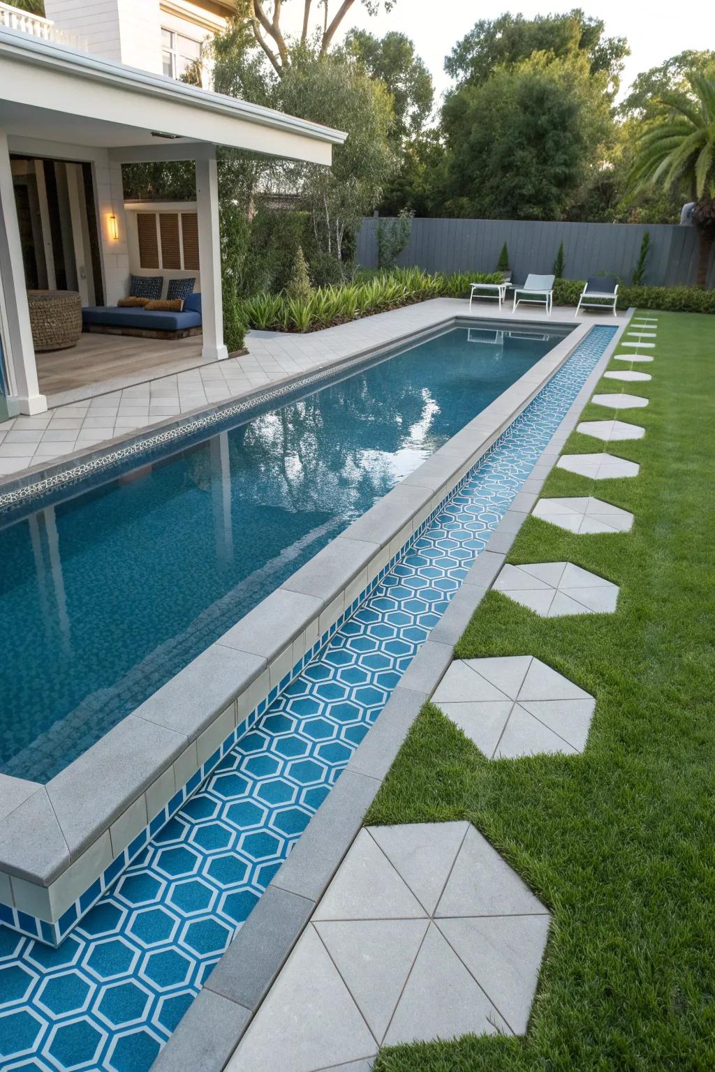 Geometric shapes give your pool a modern vibe.