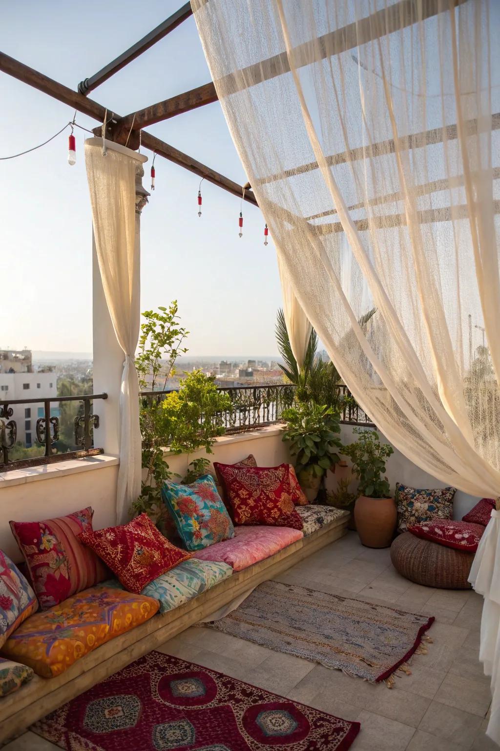 Flowing drapes add elegance and privacy to your space.