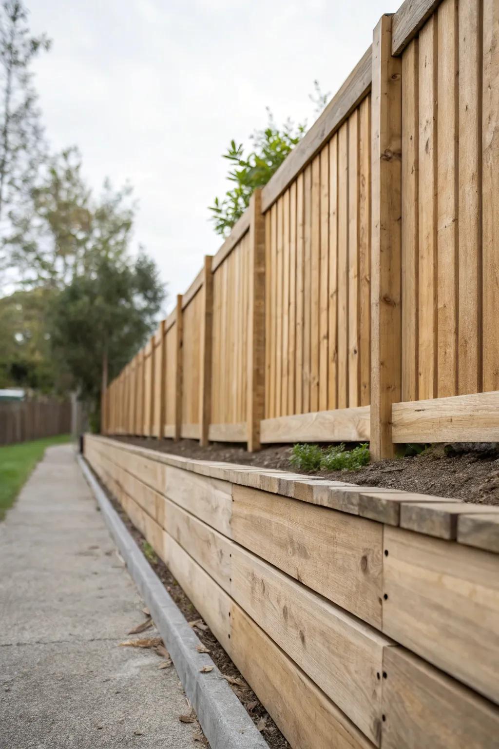 Timber planks offer a seamless finish for wooden fences.