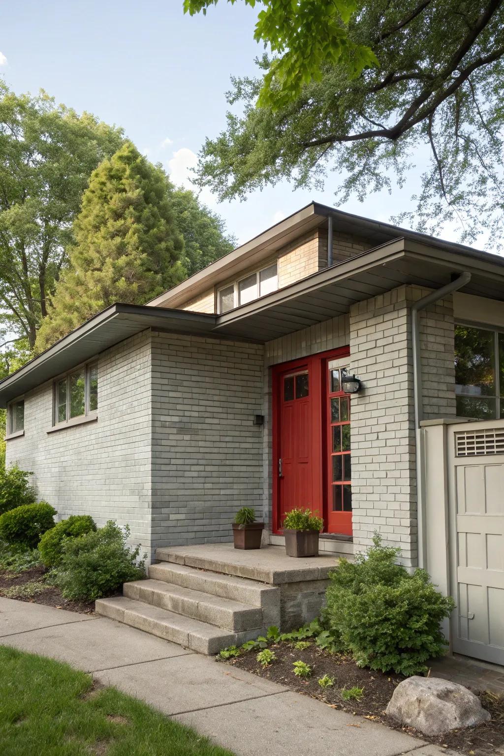 Gray stain adds a touch of sophistication and modernity.