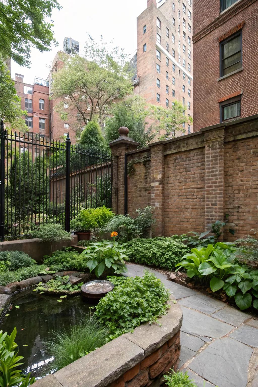 Transform your city yard into an urban oasis with a brick fence.
