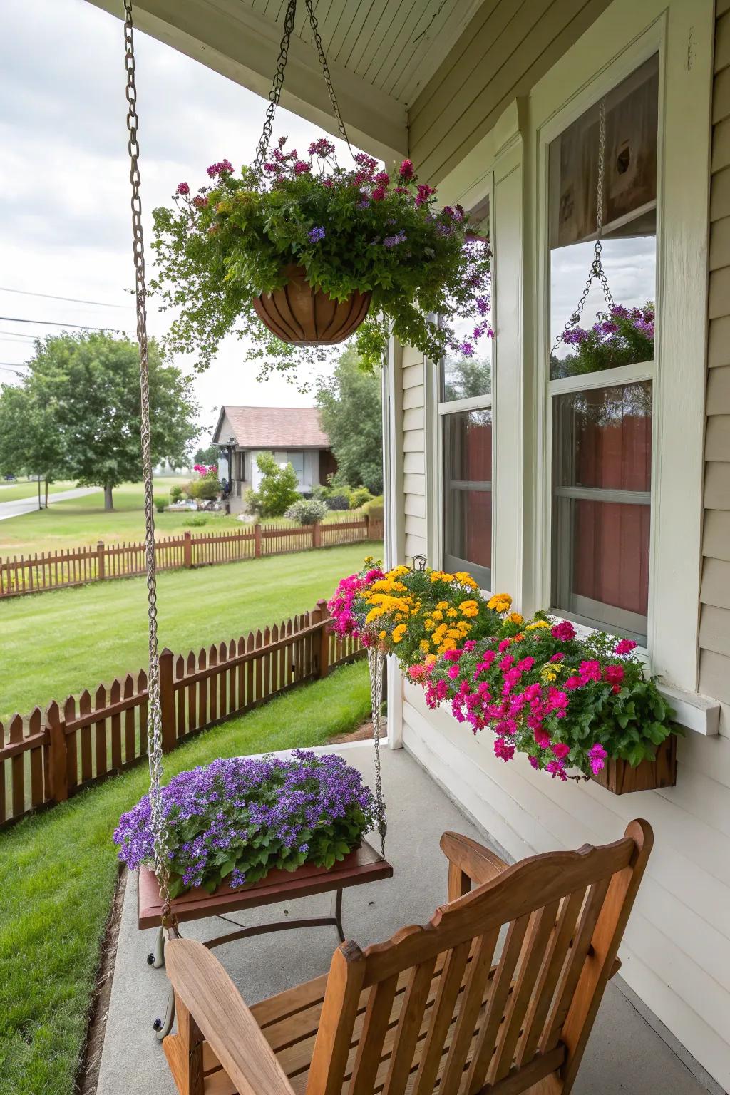 Window boxes add a whimsical touch to your porch.