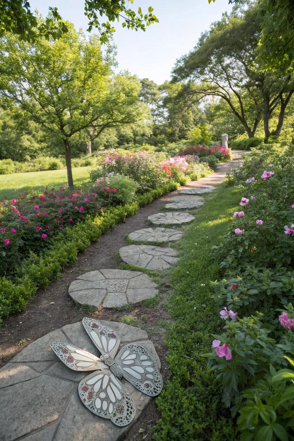 Create a magical path with butterfly stepping stones.