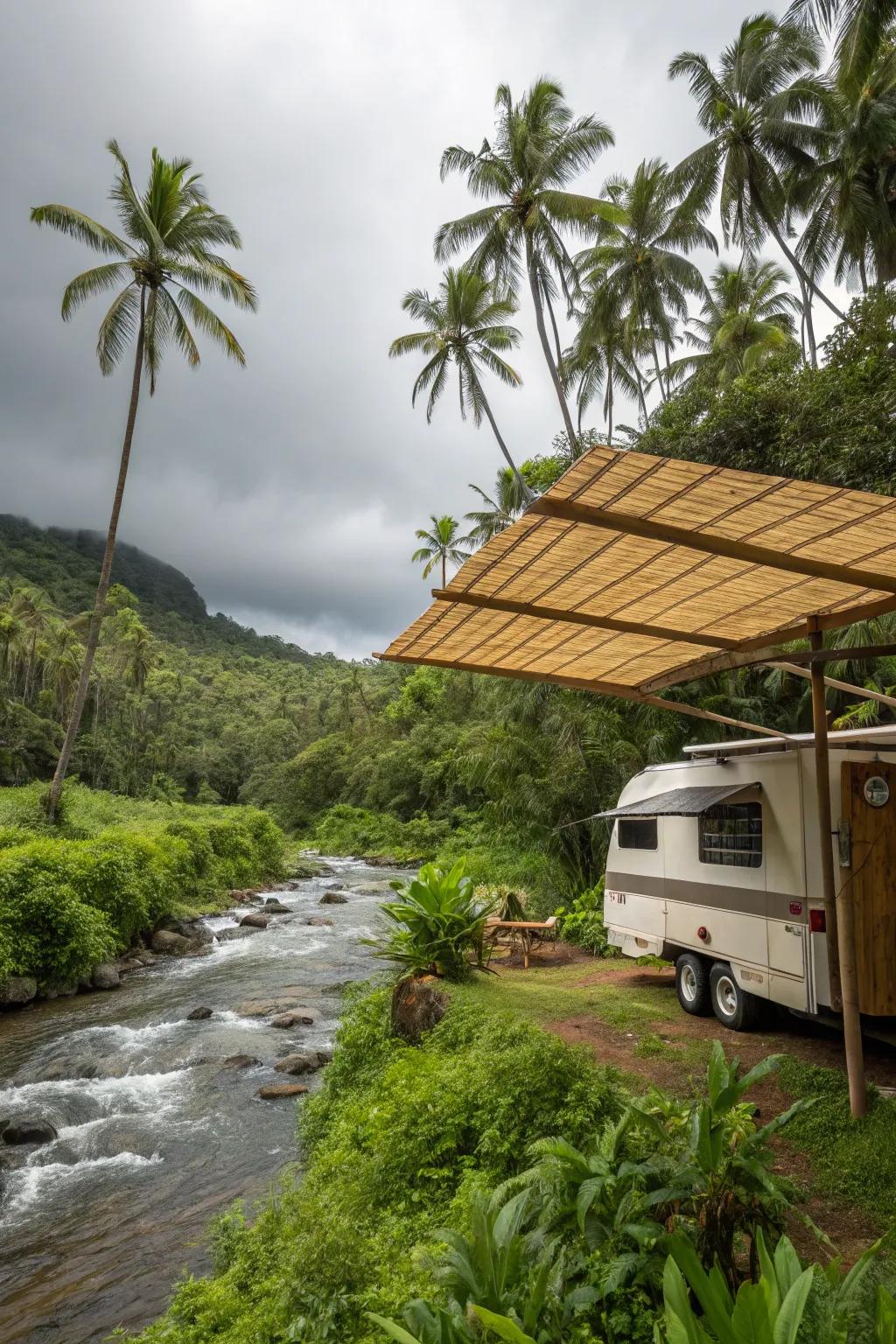 Go green with an eco-friendly bamboo awning.