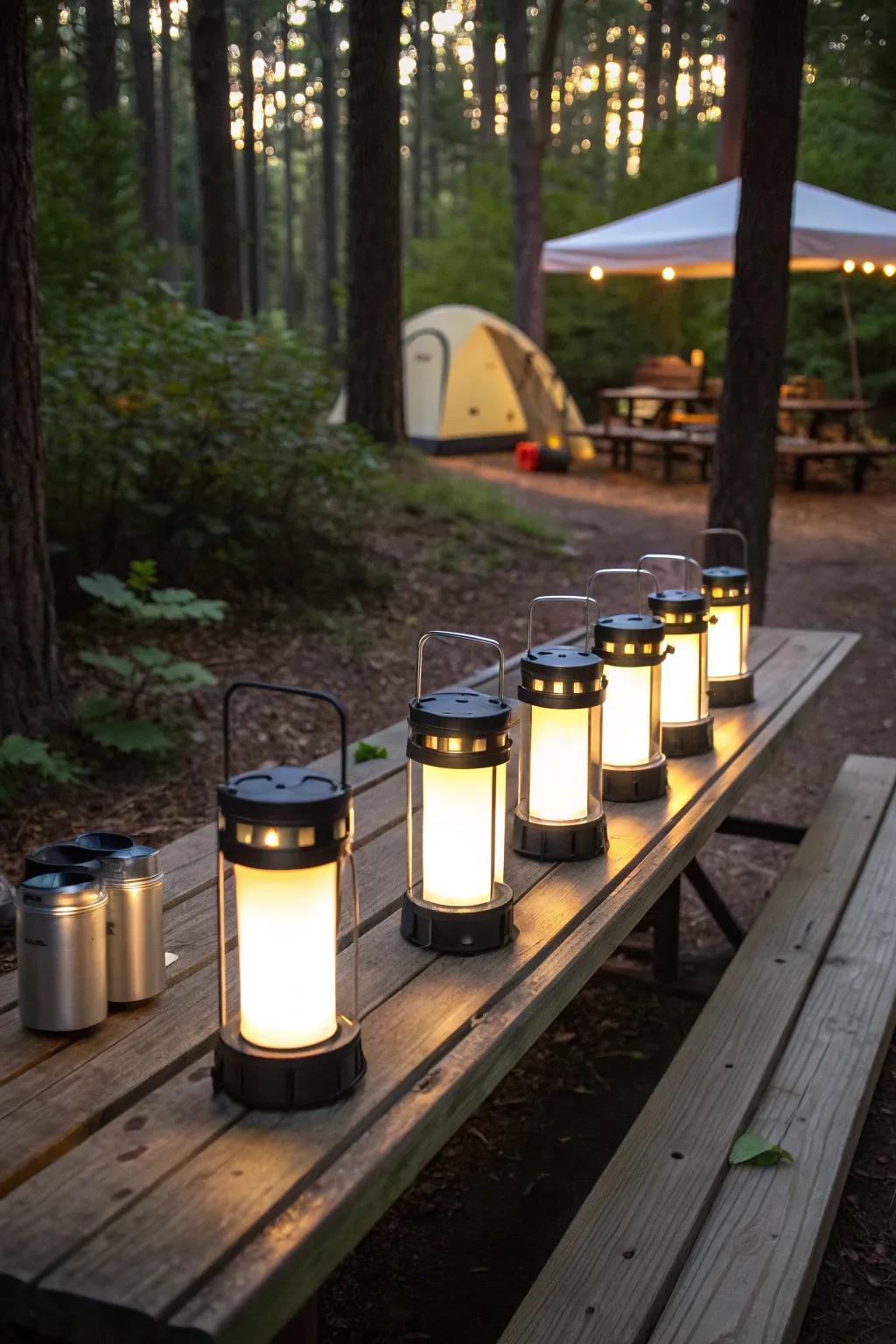 LED lanterns are a practical and portable lighting choice.