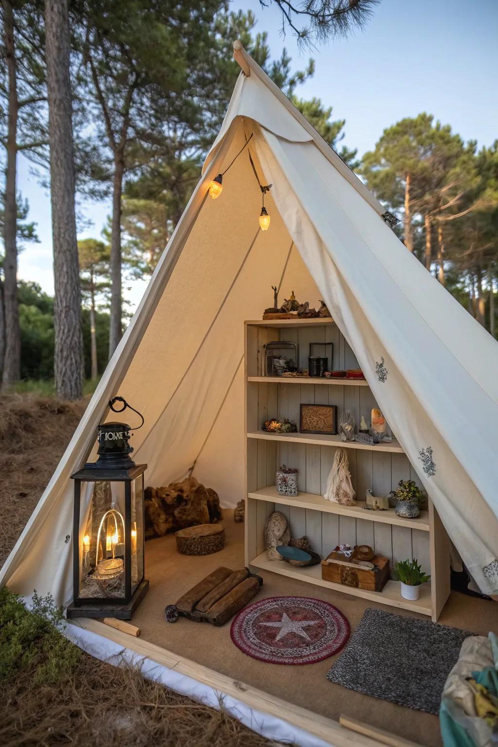 Personal mementos bring memories and personality to your tent.