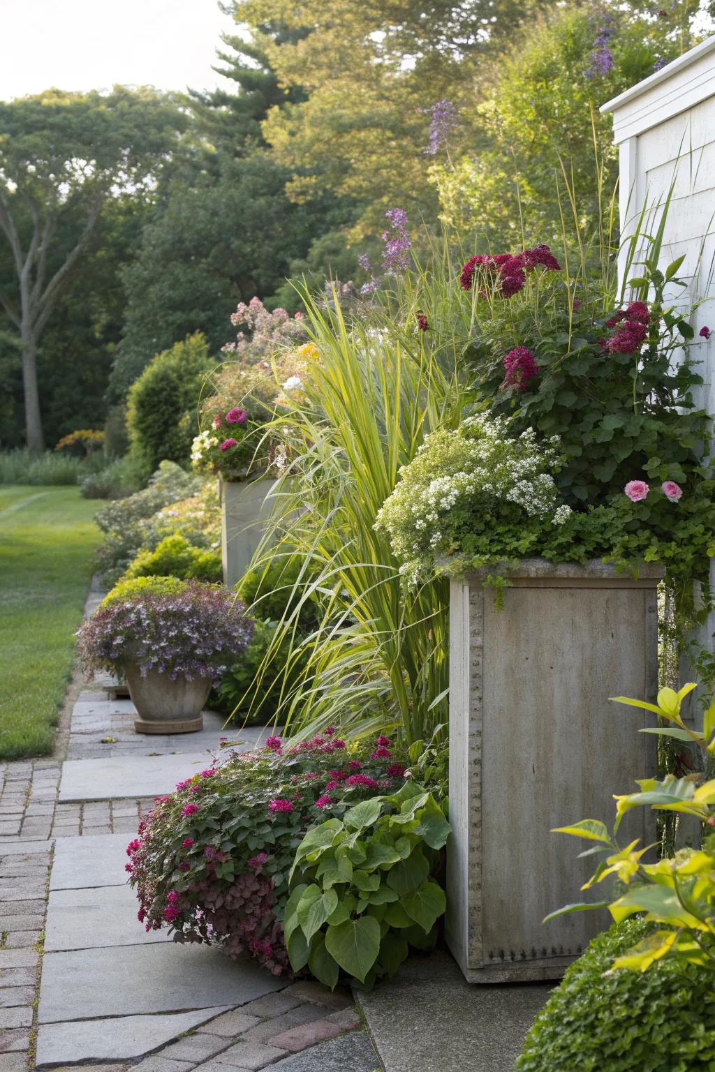 Supersized planters making a bold statement.