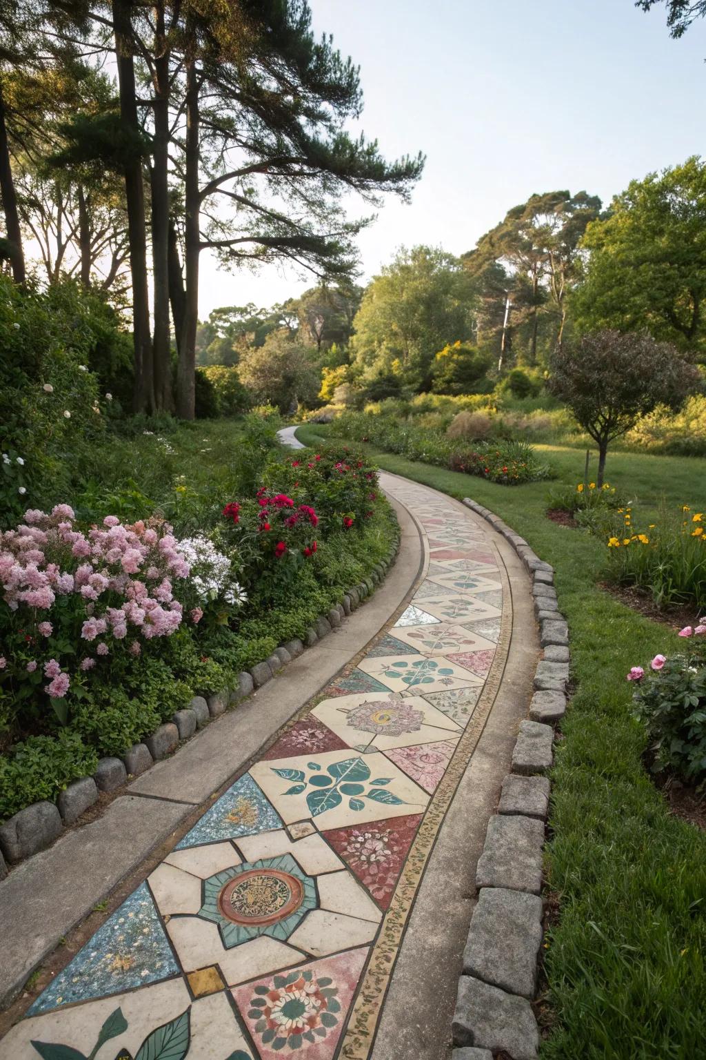 Mosaic patterns offer a splash of color and creativity.