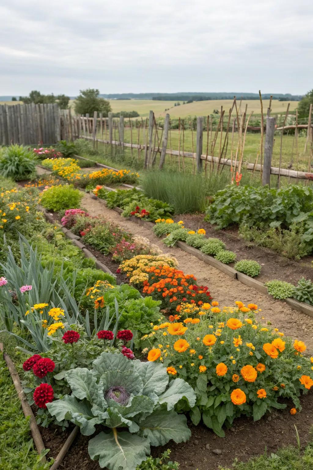 Companion planting enhances garden vitality and natural pest control.
