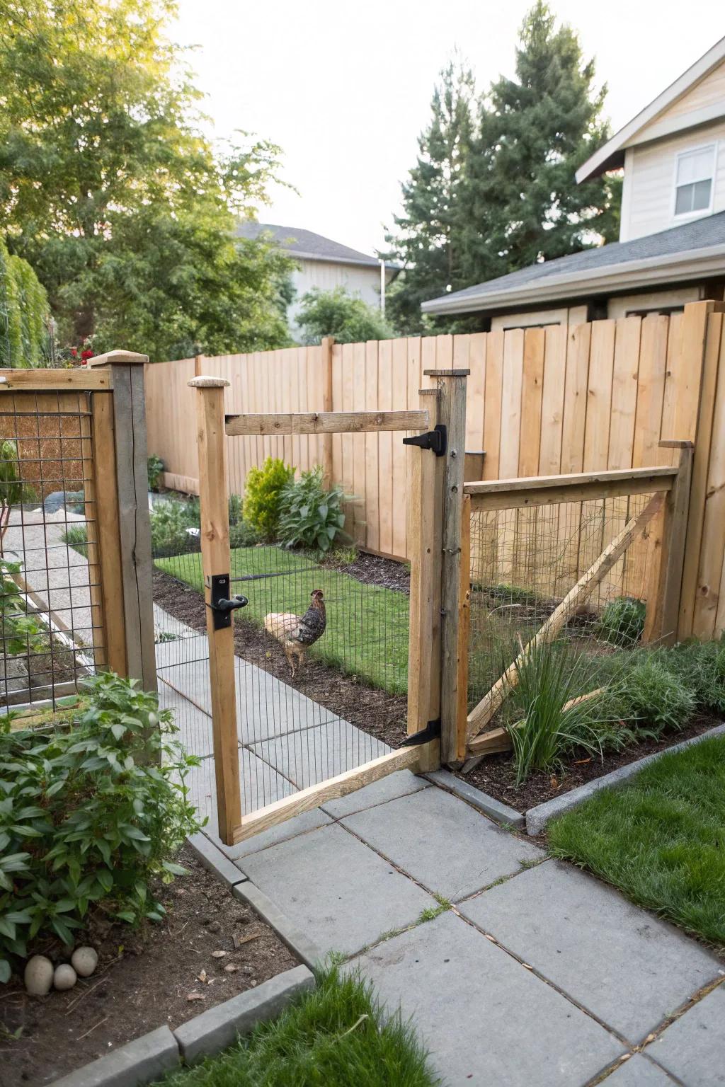 A space-saving sliding gate for compact areas.