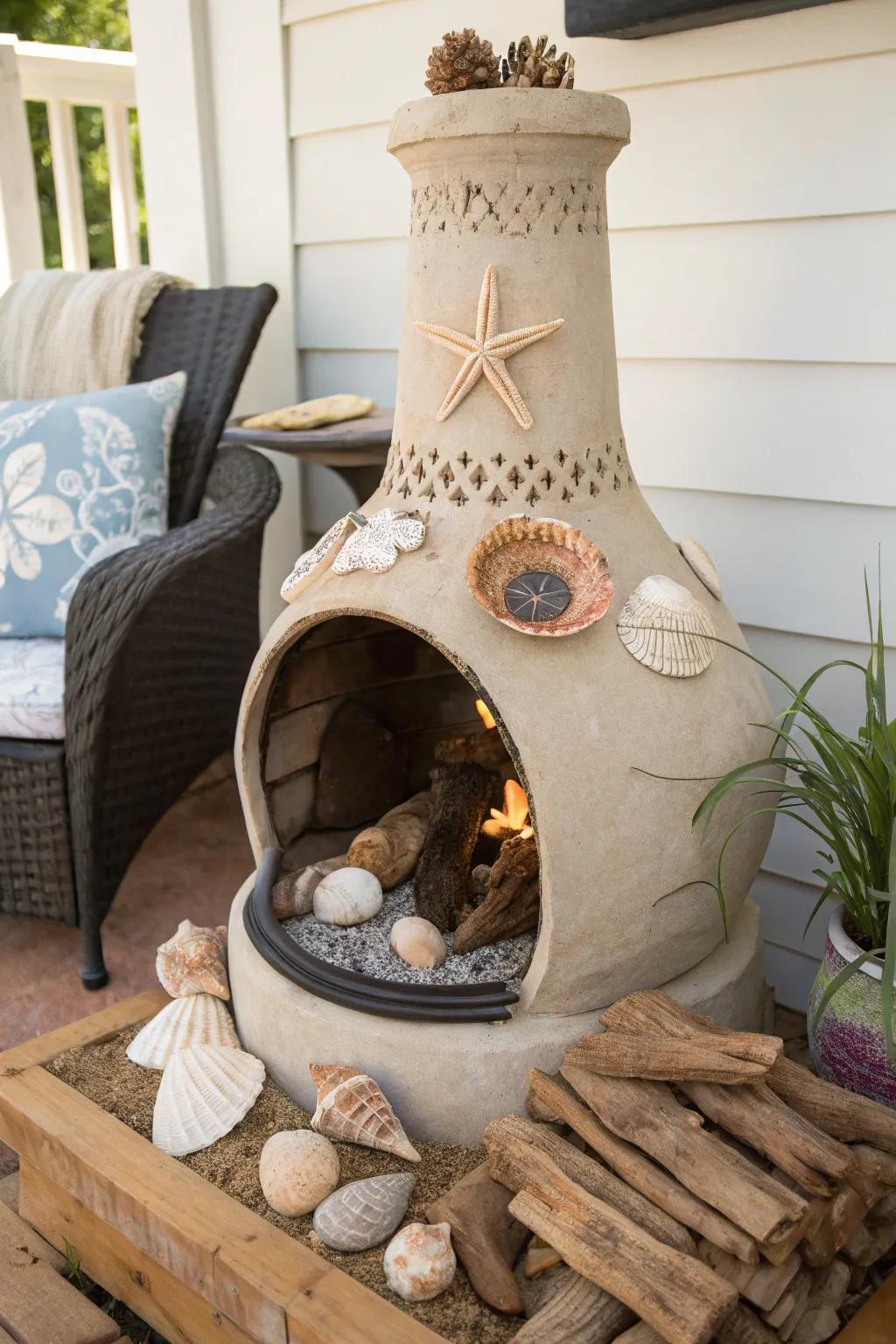 Express your style with themed decor around your chiminea.