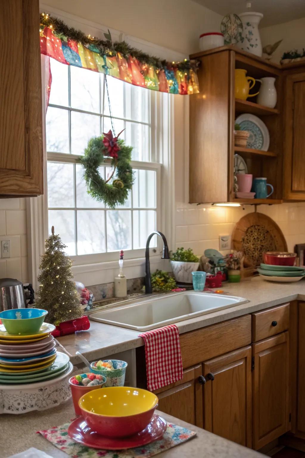 A kitchen sparkling with holiday cheer