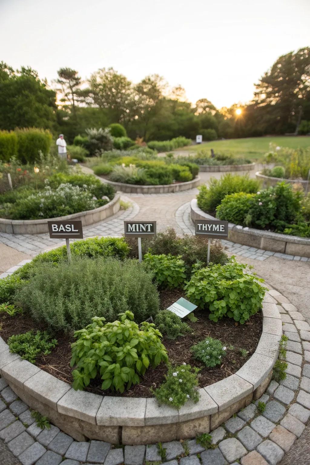An herb circle garden is both functional and fragrant.