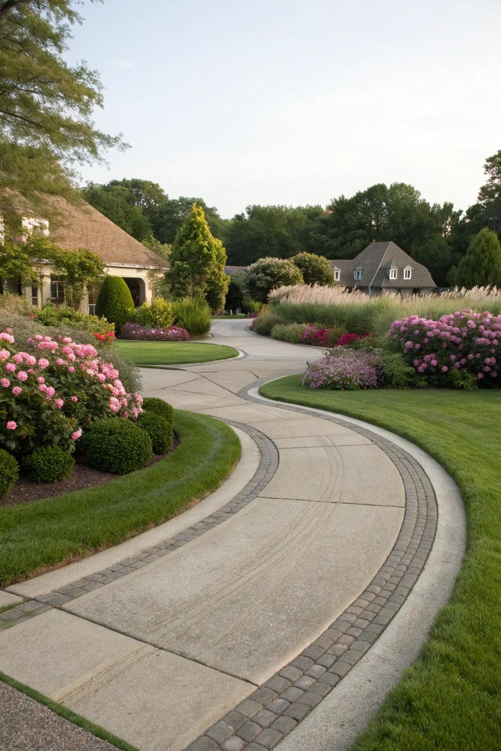 Grass strips create harmony between paved areas and nature.