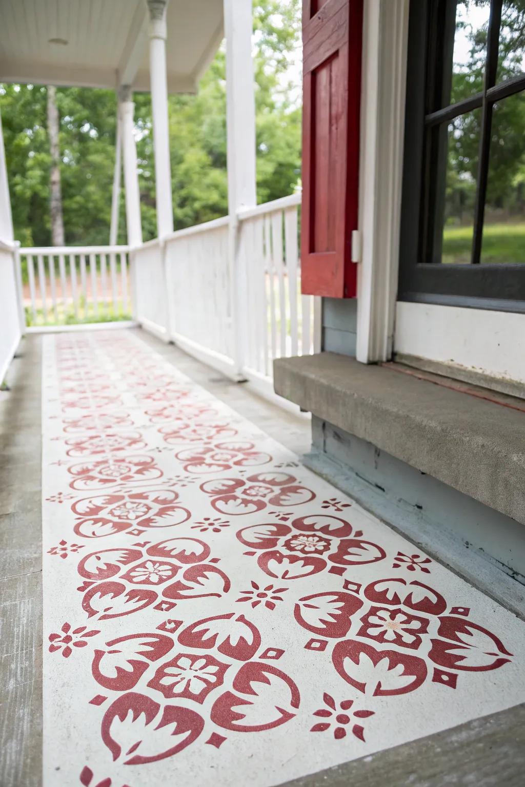 Bold stenciled patterns adding unique character.