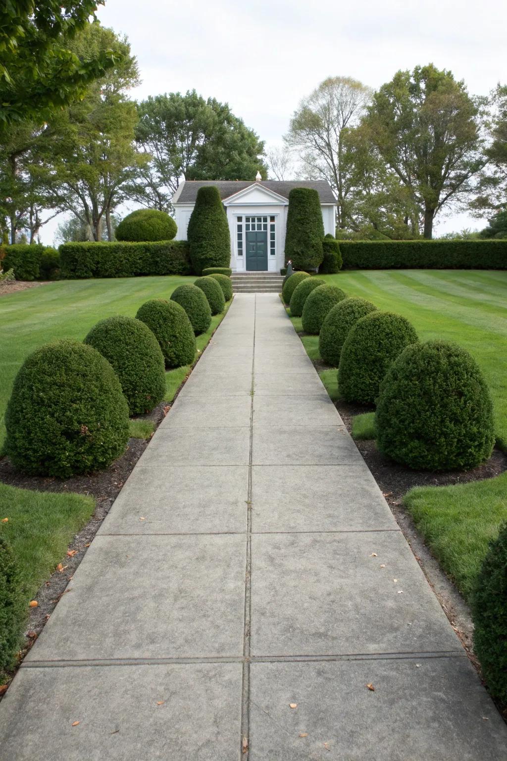 Make a grand entrance with formal symmetry.