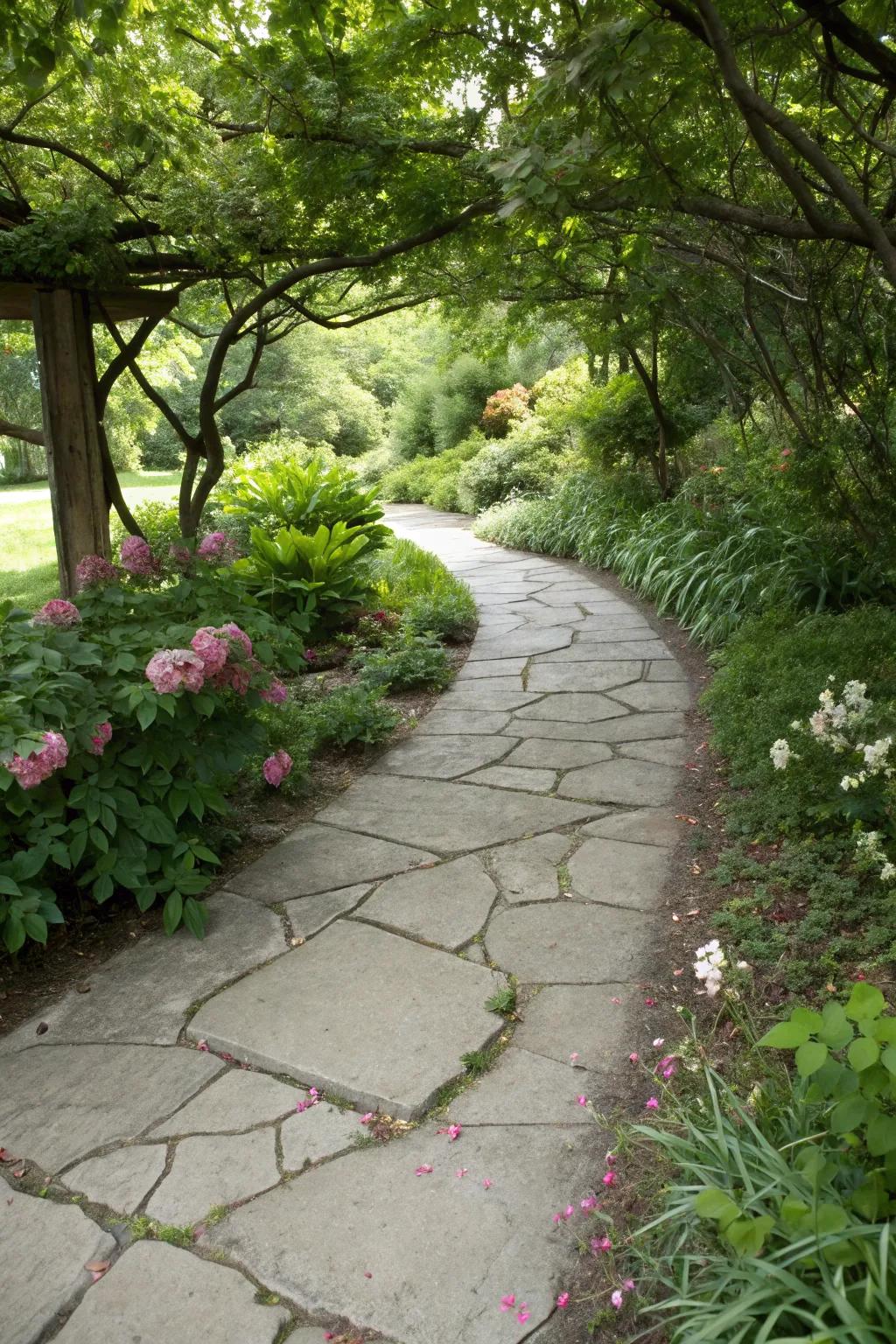 Embrace rustic charm with concrete that mimics natural stone.