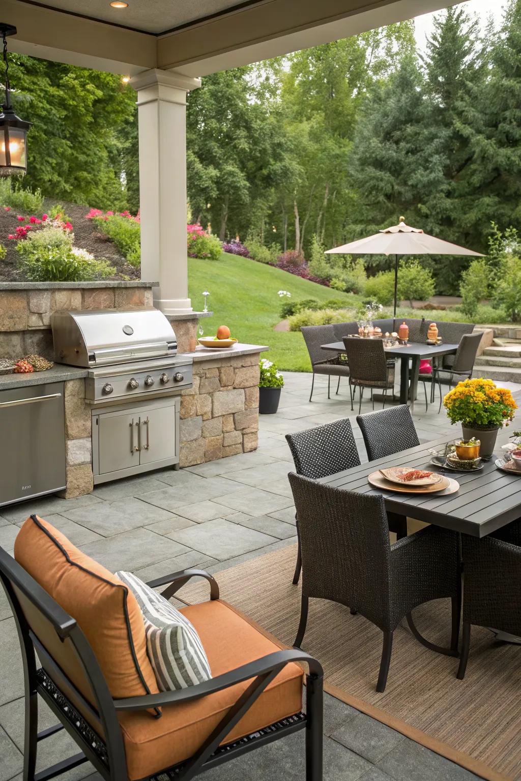 Stylish furniture adding comfort and flair to the outdoor setting