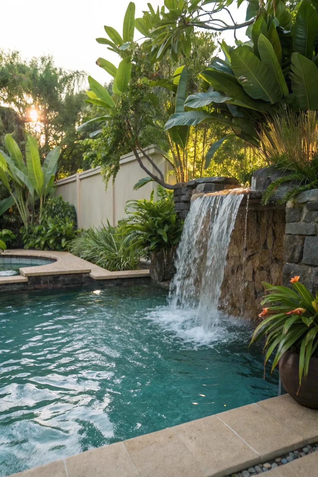Add movement and sound with dynamic water features.