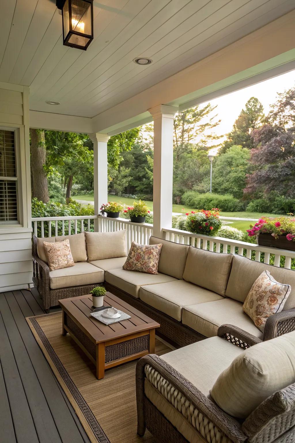 Adapt your porch to any occasion with modular seating.