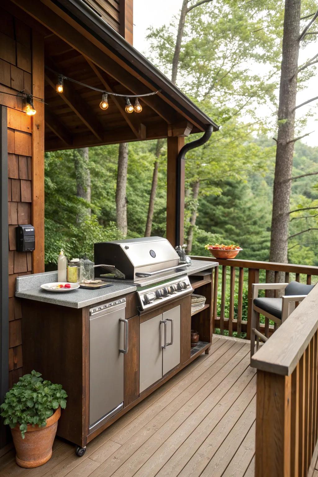 A fully equipped outdoor kitchen perfect for al fresco dining.