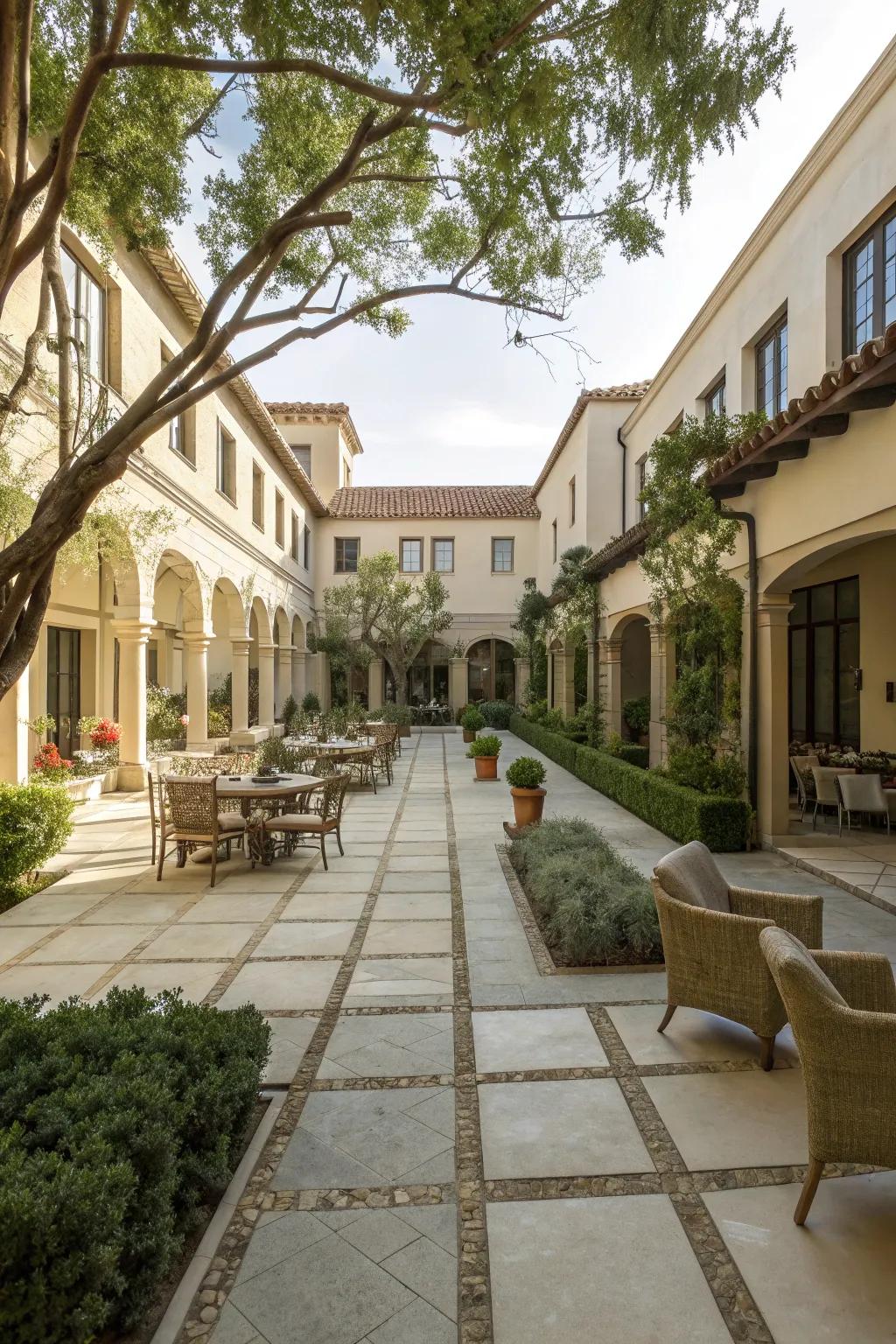 Open layouts enhance the flow and feel of your courtyard.