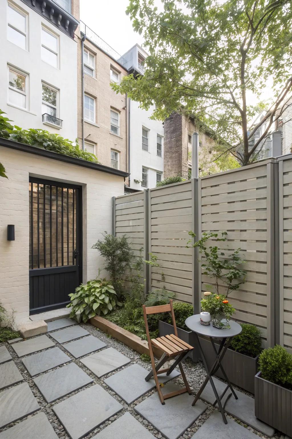 Smart fence designs can optimize small courtyard spaces.