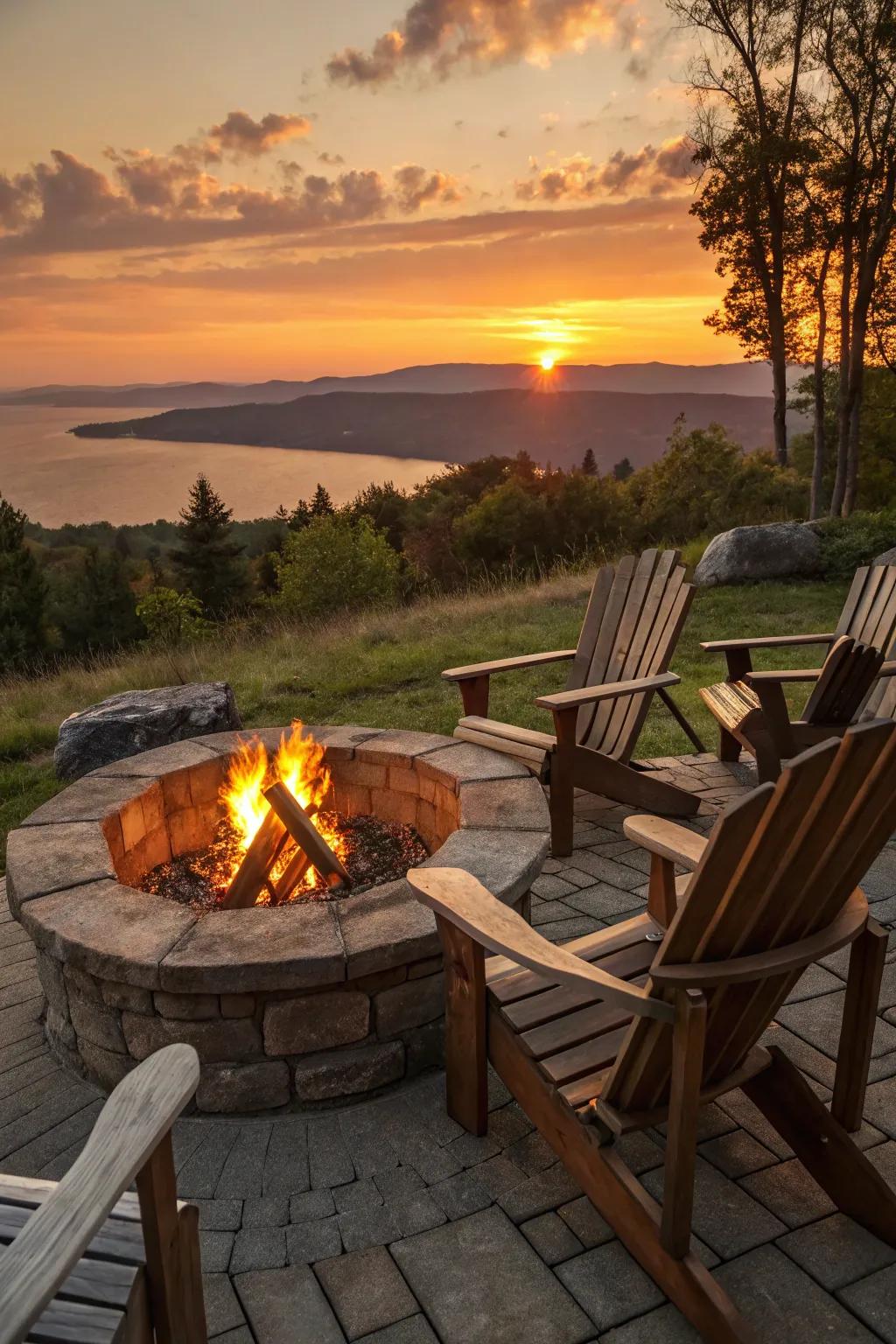 Adirondack chairs offer classic comfort.