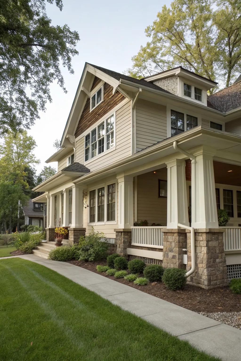 Elegant height: Vertical trim lines add stature.