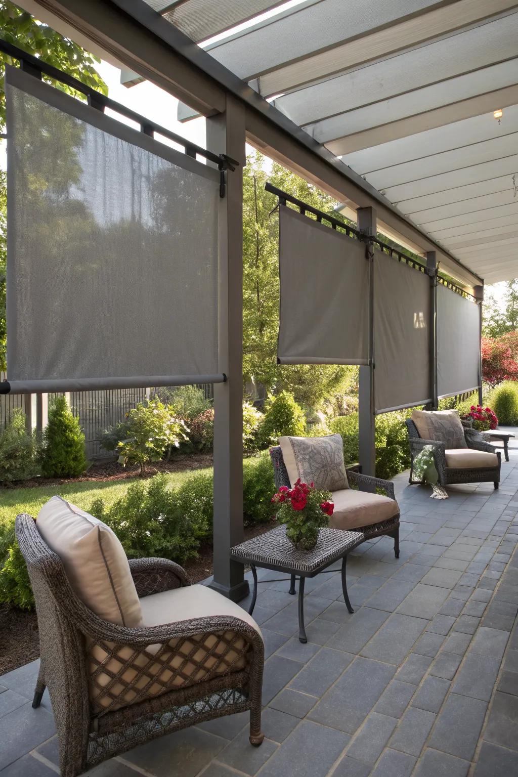 Add cozy privacy with stylish fabric screens.