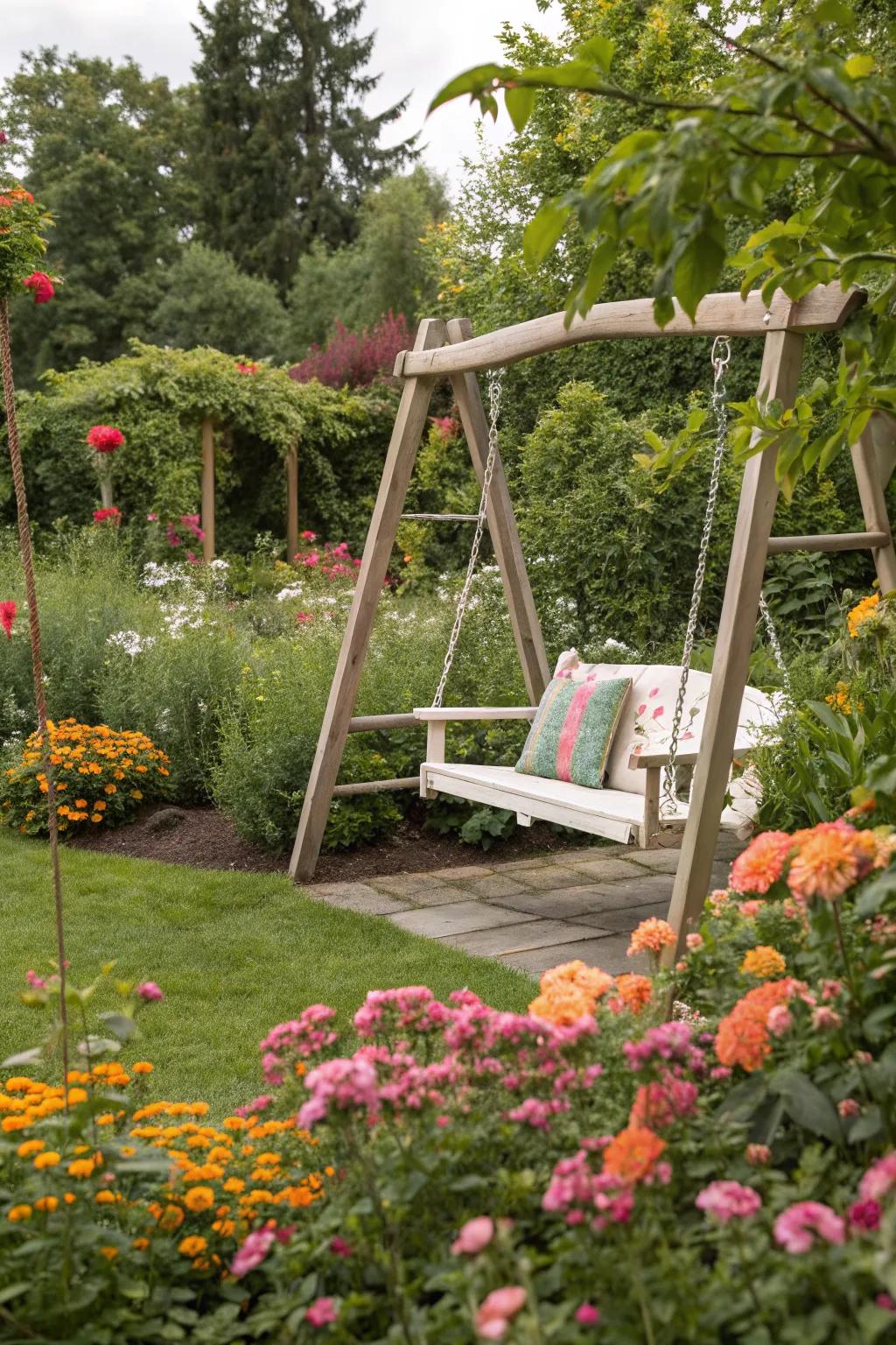 Freestanding A-frame swings offer flexibility and ease of placement.