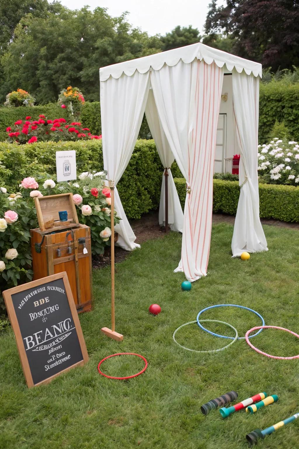 A fun photo booth corner for memorable snapshots.