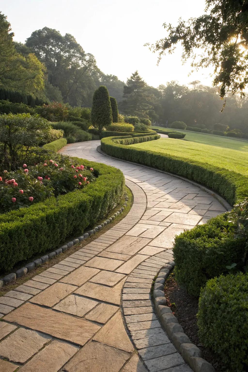 A sandstone walkway offering warmth and tranquility.