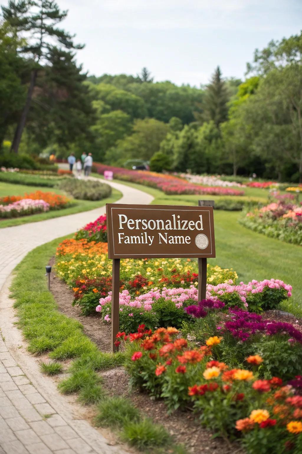 Personalize your garden with a family name sign.