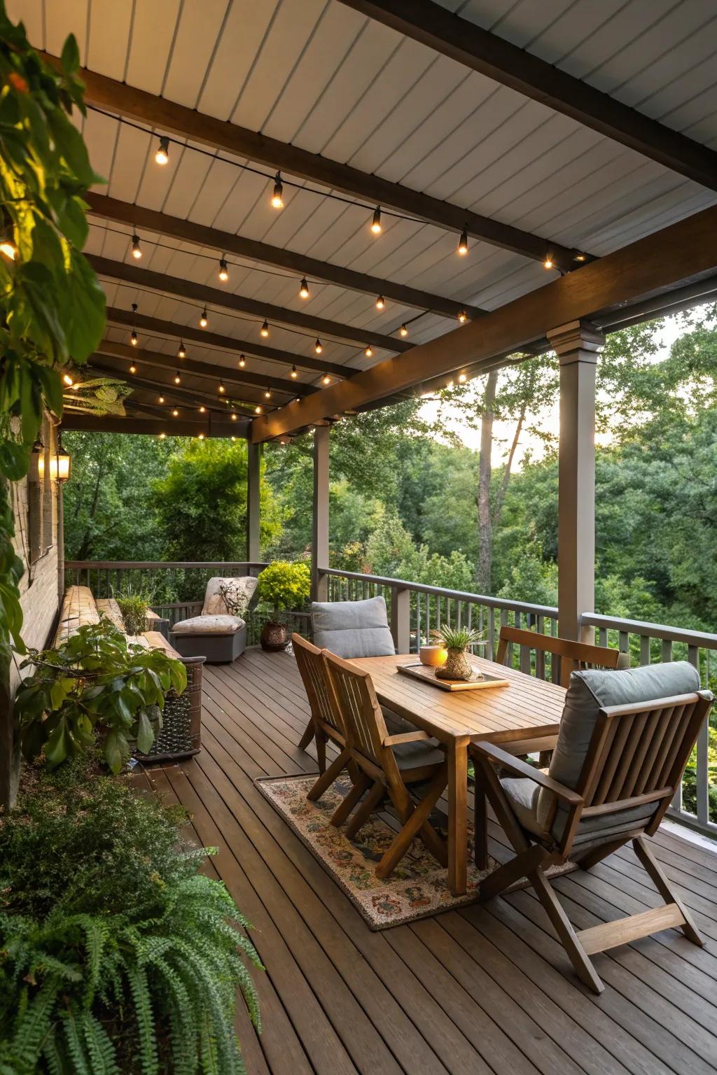 Enjoy your outdoor space year-round with a covered deck.