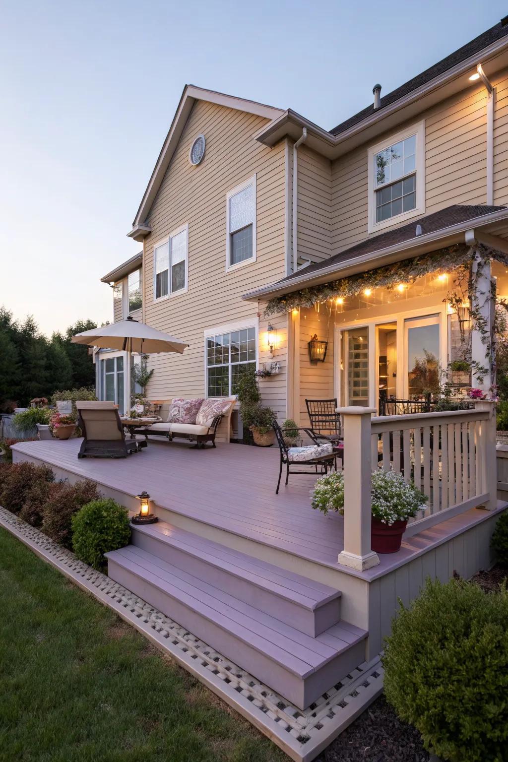 Soft lavender decks offer a unique and elegant touch.