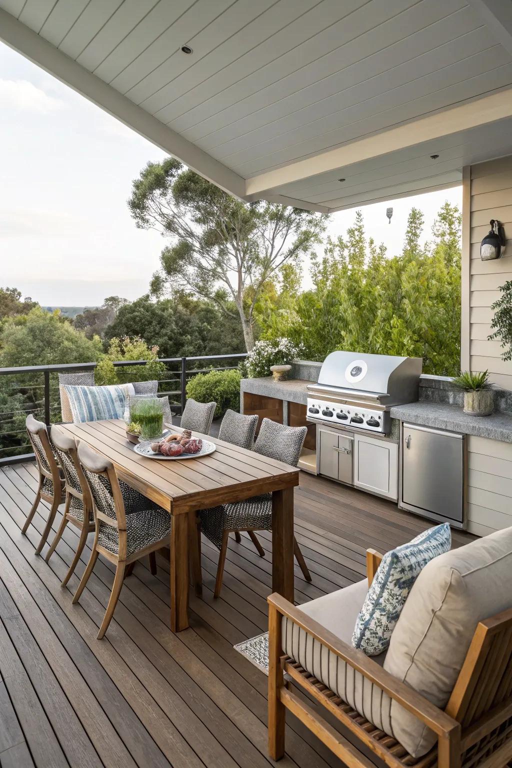 Create distinct zones for a multifunctional deck experience.