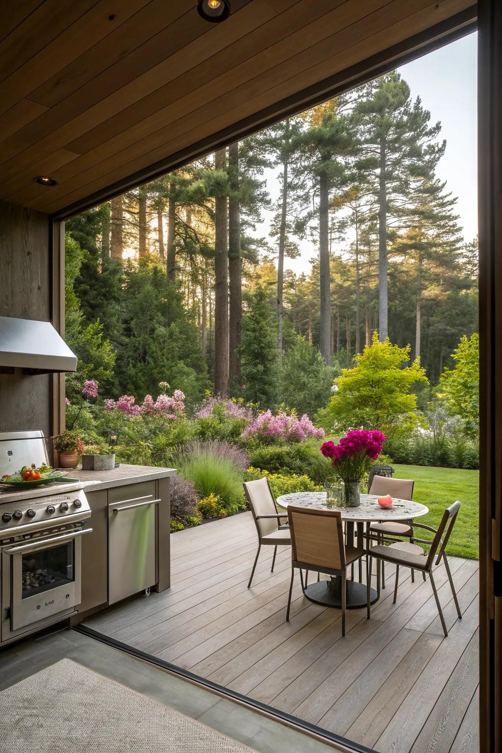 Open views make your deck kitchen a serene retreat.