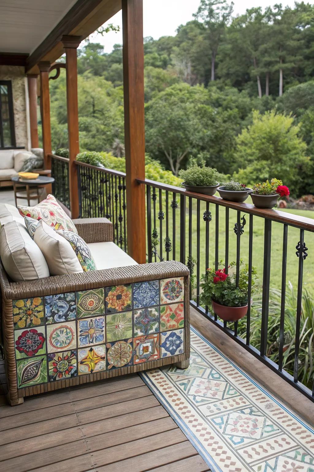 Tile tops add vibrant personality and color.